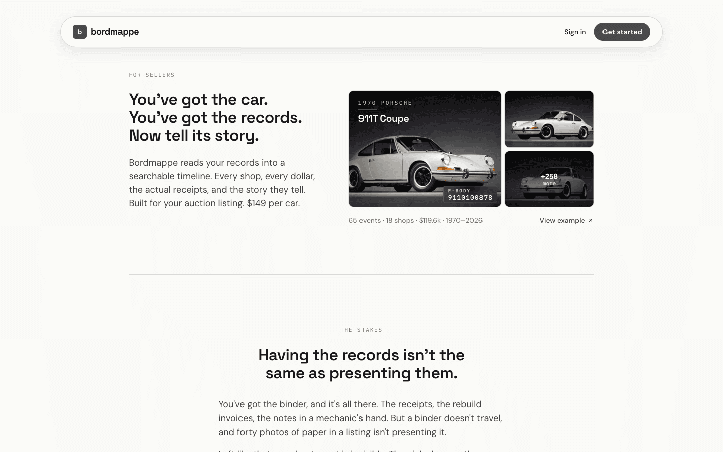 The bordmappe.com homepage