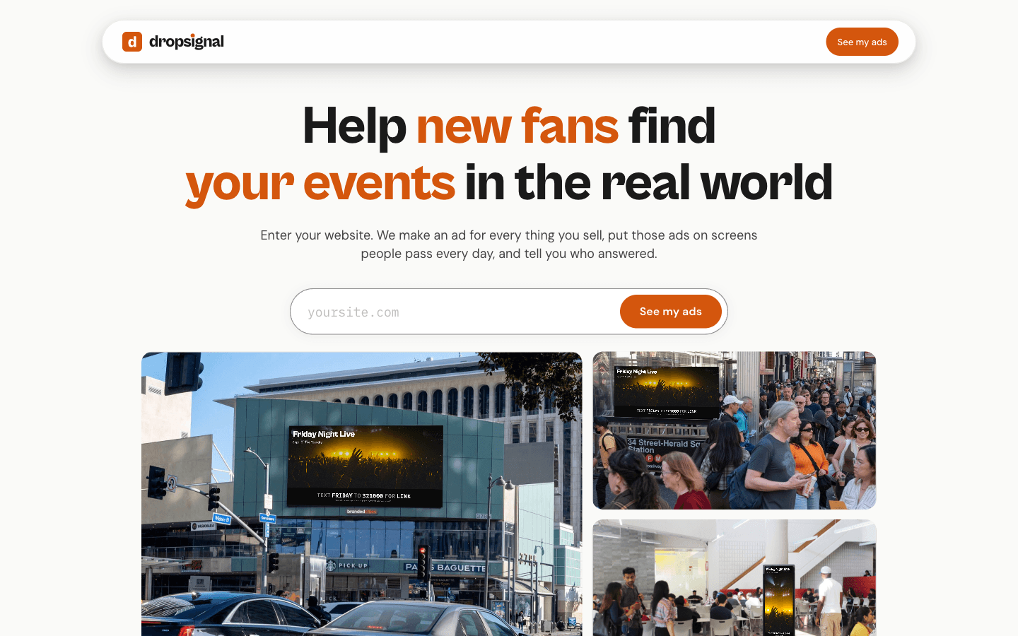 The dropsignal.co homepage