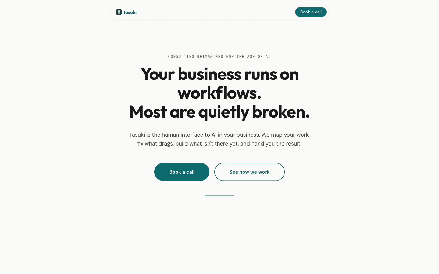 The tasuki.co homepage